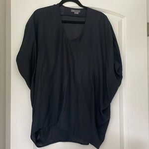 Vince navy blue short sleeve Doleman silk top size large